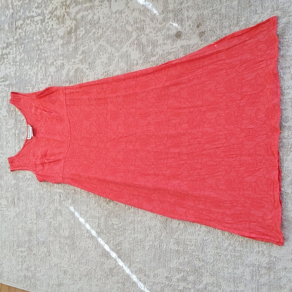 Karin Stevens Empire Waist Side Vent Maxi Dress 6 Peachy Pink Coral - Picture 3 of 15